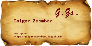 Gaiger Zsombor névjegykártya